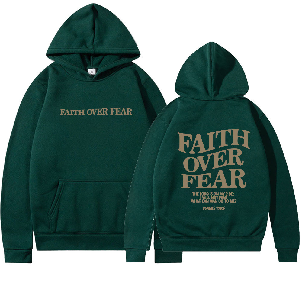 New Hoodie Faith Fear Men's And Women's Printed Sweatshirt - Image 7