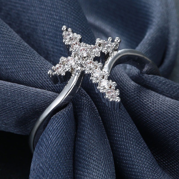 Diamond Jesus Cross Ring - Image 3