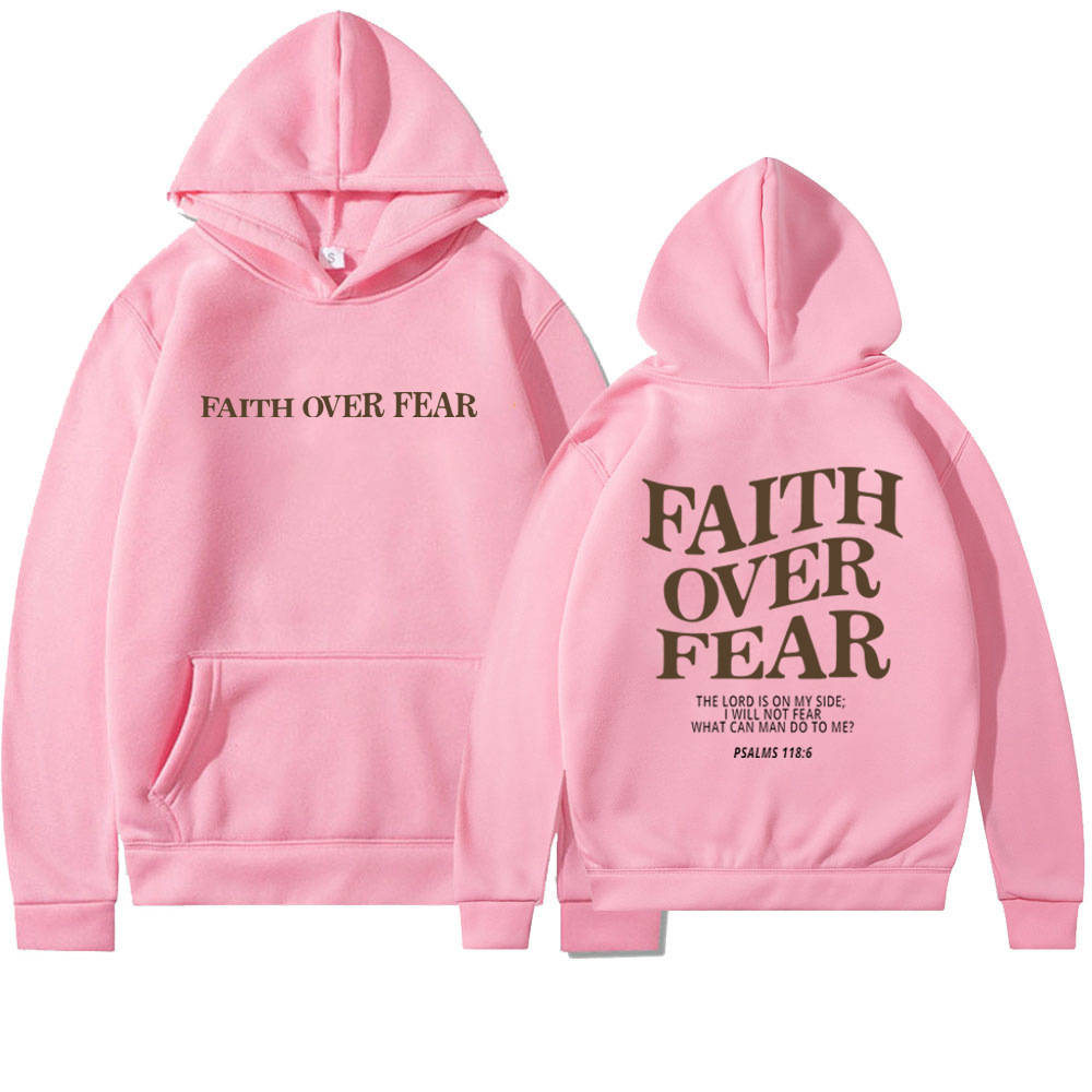 New Hoodie Faith Fear Men's And Women's Printed Sweatshirt - Image 2