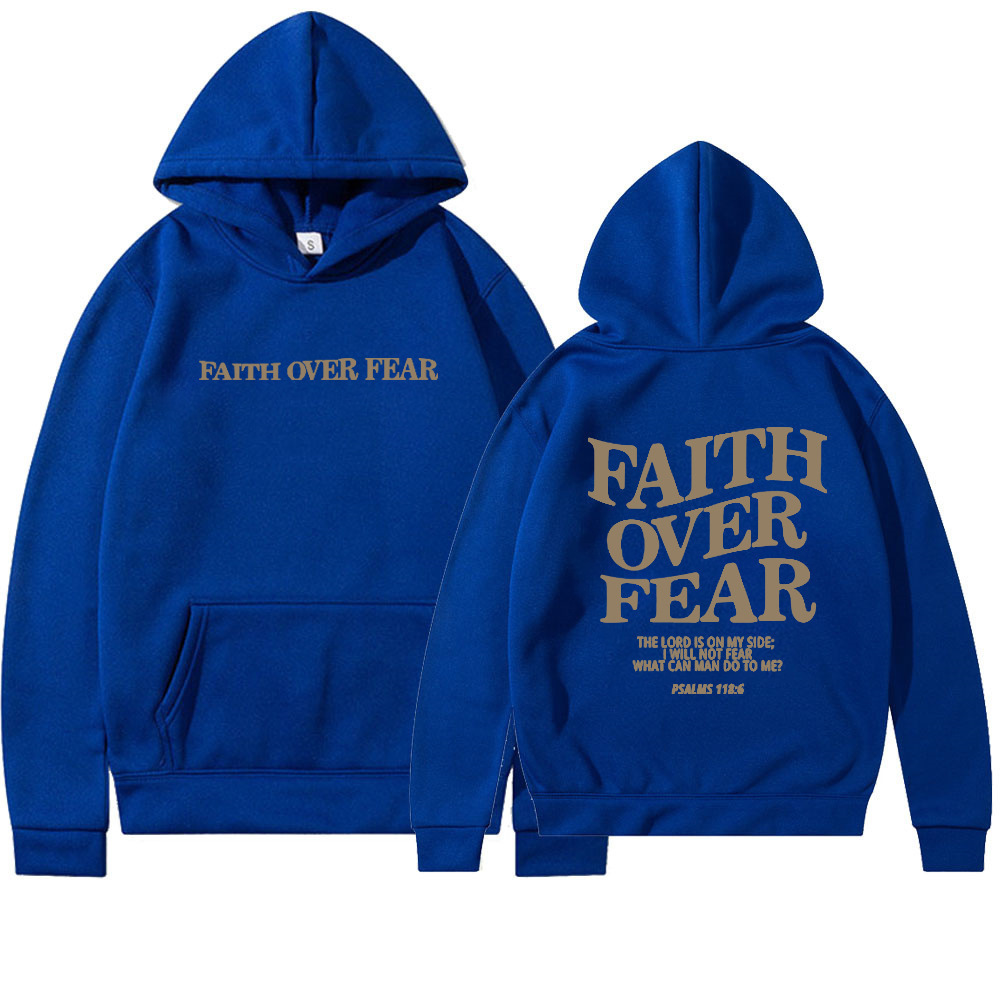 New Hoodie Faith Fear Men's And Women's Printed Sweatshirt - Image 8
